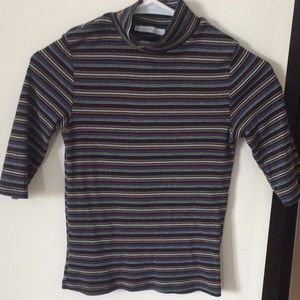 Zara mock neck stripe top